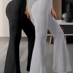 Pack of 2 pairs of women's high waisted flared leg pants
