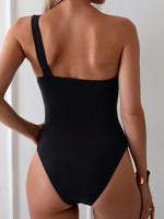 Maillot de bain une épaule avec accents métalliques 
