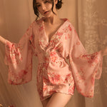 Ensemble kimono japonais fleuri 3 pièces sexy