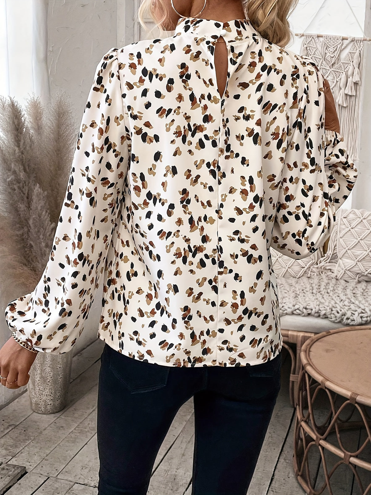 Blouse élégante à manches bouffantes pour femmes #Paris
