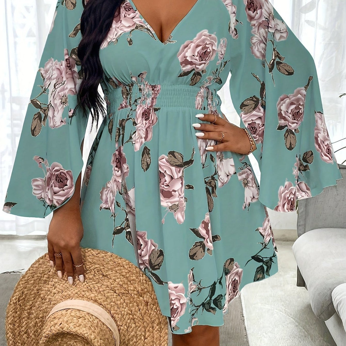 Robe grande taille femme imprimé fleuri