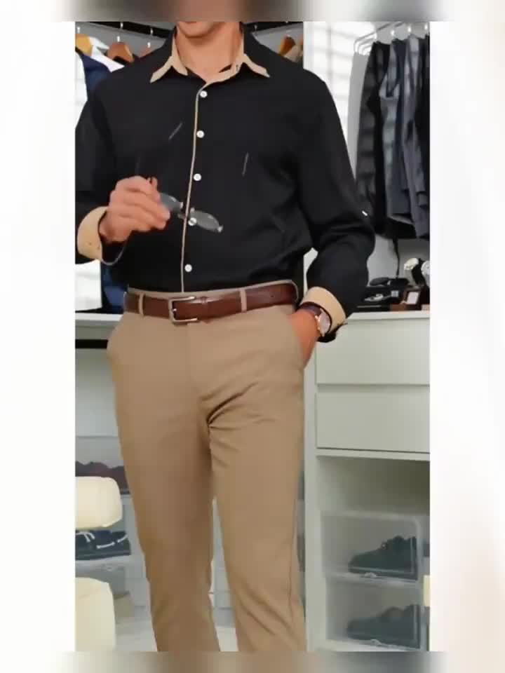 Chemise élégante noire pour homme
