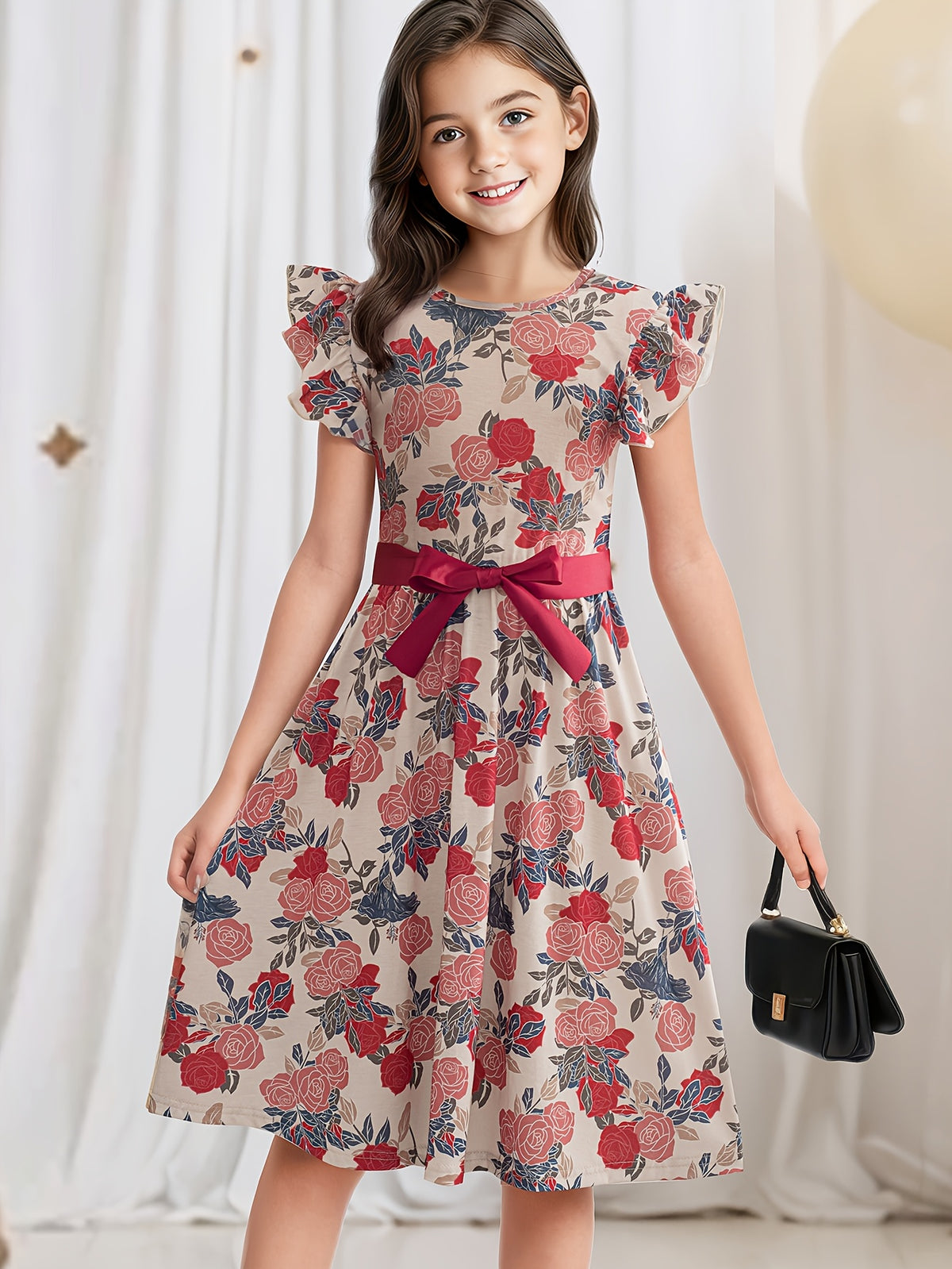 Robe élégante à fleurs pour fille