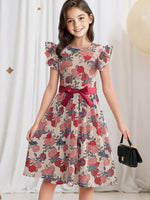 Robe élégante à fleurs pour fille