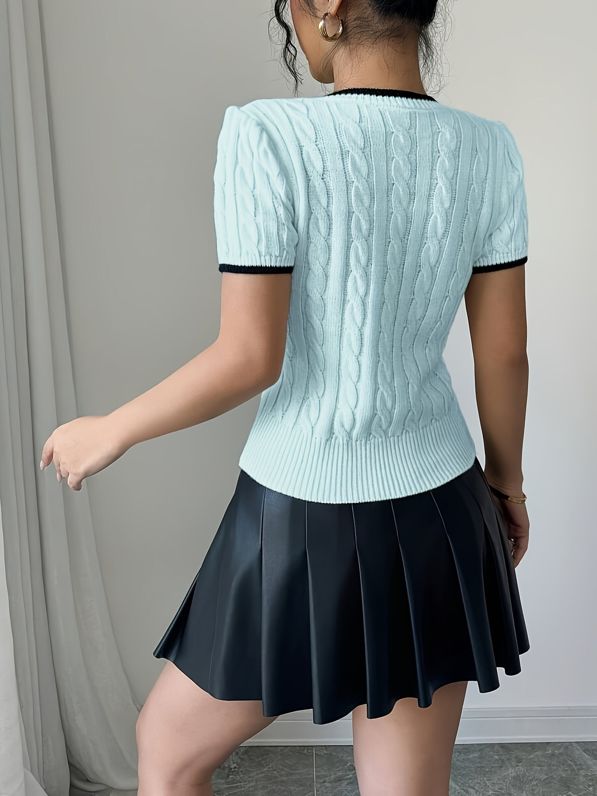Top en maille rose pastel pour femme #Paris