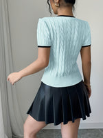 Top en maille rose pastel pour femme #Paris