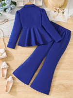 Ensemble chic fille bleu royal & noir