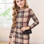 Robe mini à carreaux pour filles