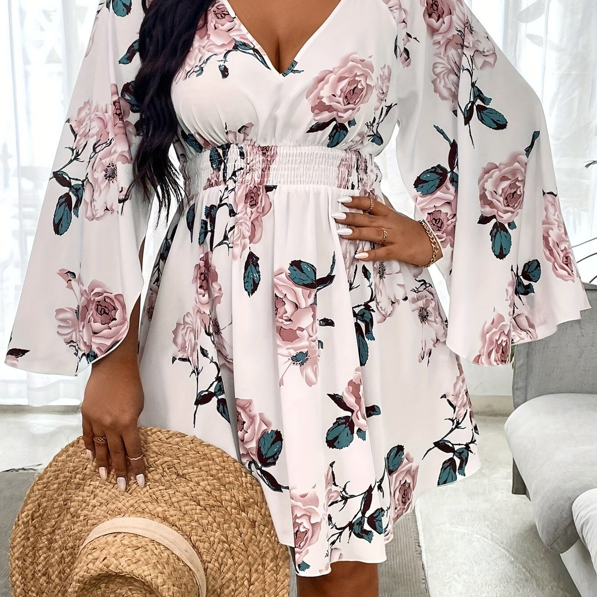 Robe grande taille femme imprimé fleuri