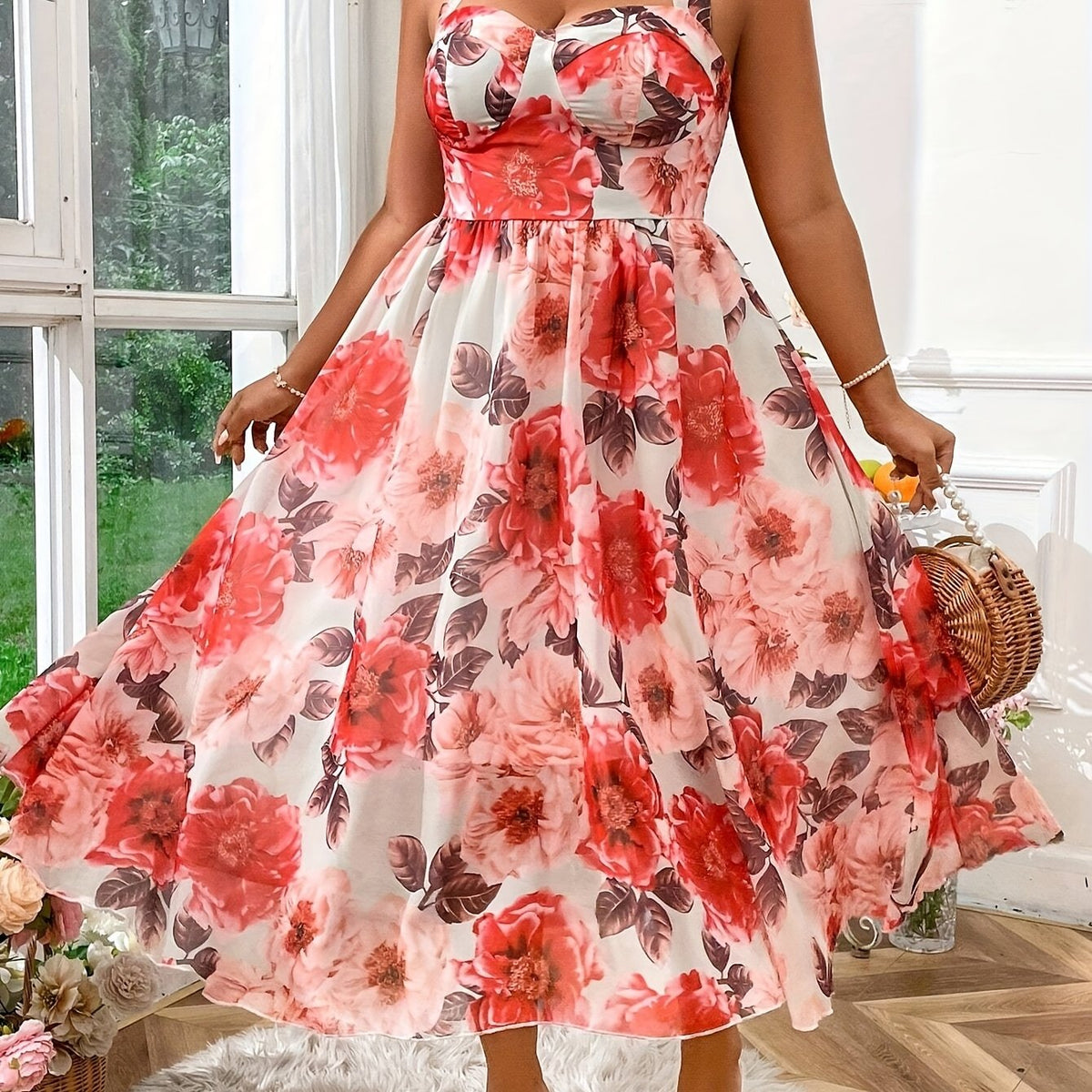 Robe dos nu à imprimé floral