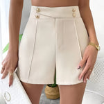 Short femme taille haute plissé et ajusté #Monaco