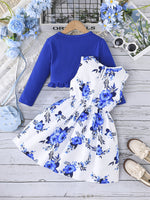 Ensemble fille : robe à bretelles avec nœud