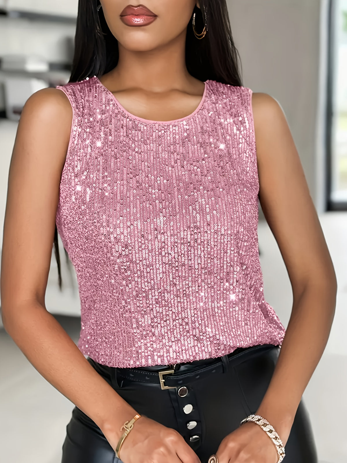 Top à sequins élégant