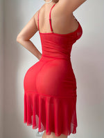 Ensemble de nuit sexy en tulle transparent