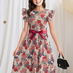 Robe élégante à fleurs pour fille