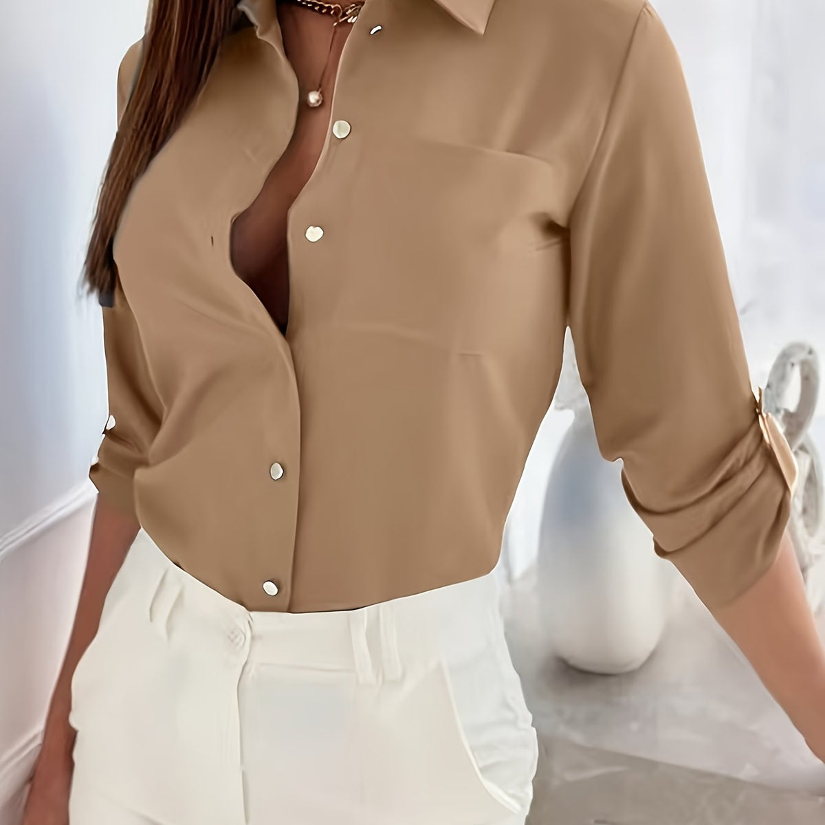 Chemise élégante unie pour femme #Paris