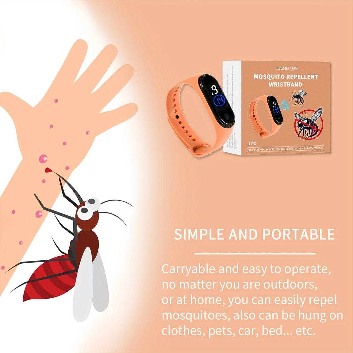 Bracelet anti-moustique à technologie sonore (Importation du Canada)