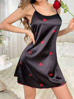 Nuisette Satinée Imprimé Cœurs