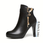 Bottes noires à talon chunky pour femmes