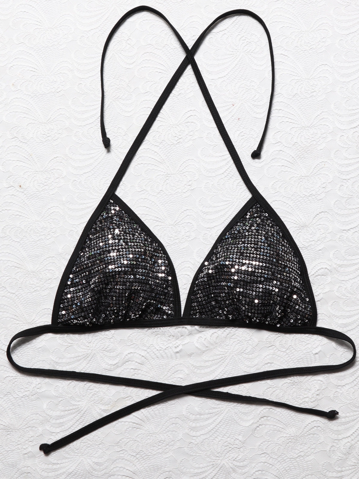Haut de maillot de bain femme argenté