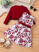 Ensemble romantique bleu floral pour fille