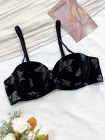 Ensemble sexy en velours avec imprimé papillon