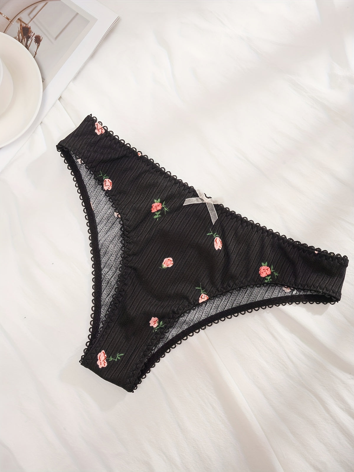Ensemble Lingerie Floral avec Soutien-Gorge Push-Up