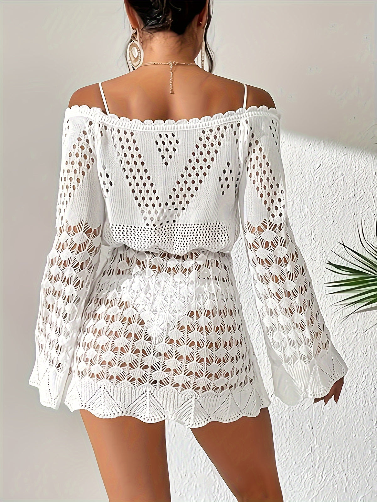 Robe a-line épaules dénudées en crochet #collection MONACO 2025