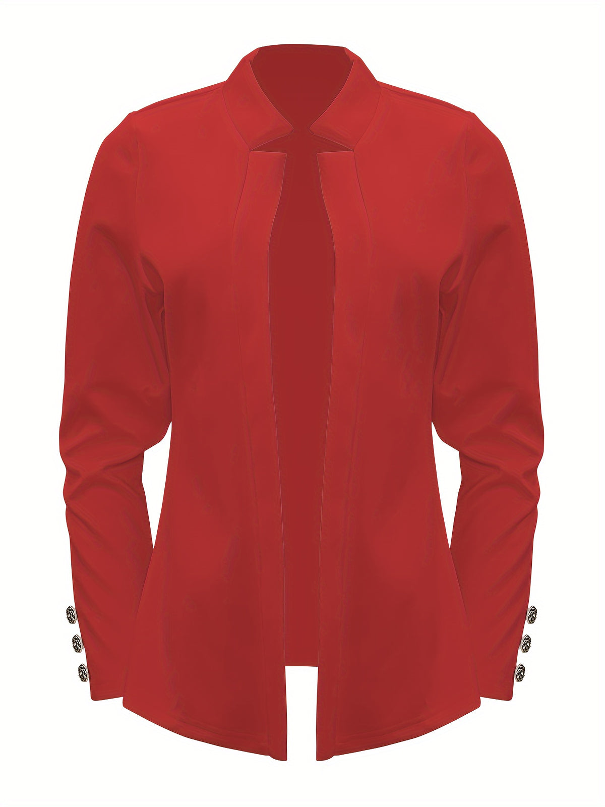 Blazer rouge élégant à manches longues avec boutons décoratifs #Paris