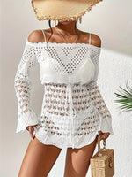 Robe a-line épaules dénudées en crochet #collection MONACO 2025