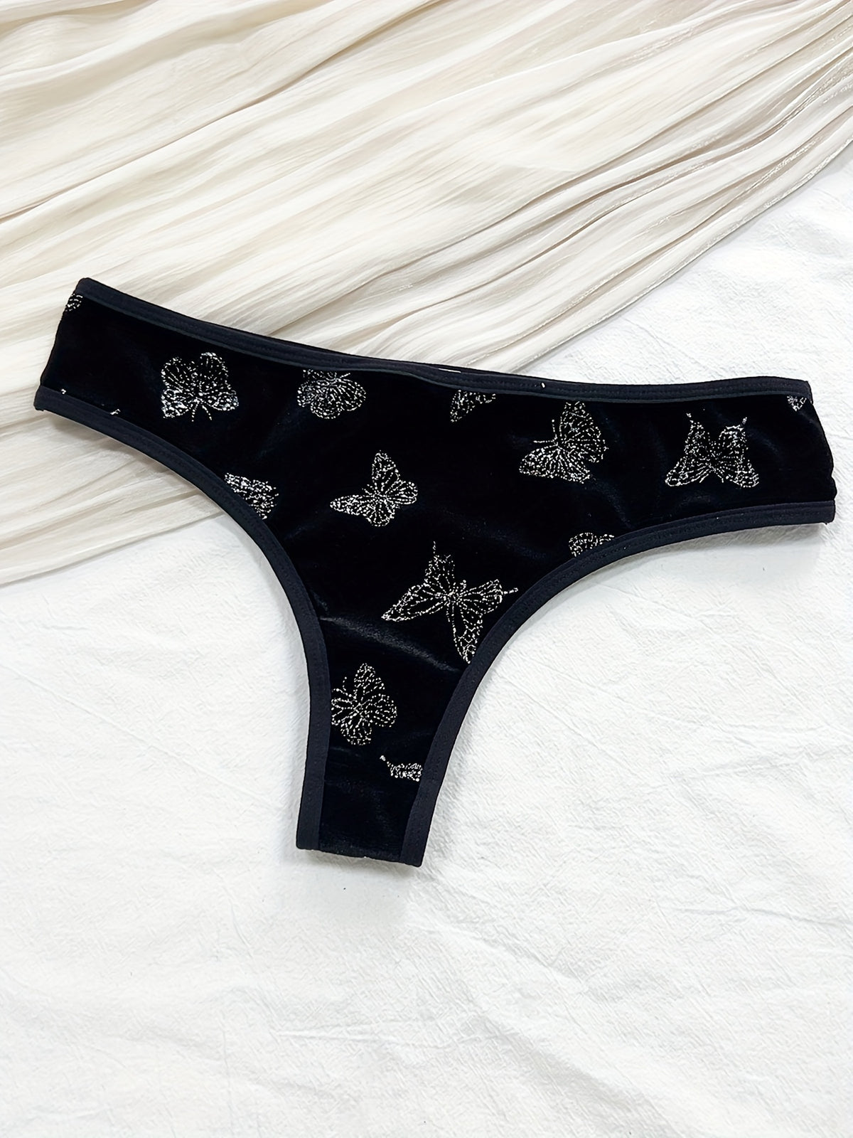 Ensemble sexy en velours avec imprimé papillon