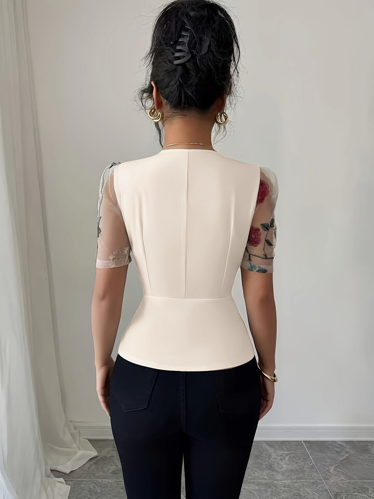 Chemisier élégant pour femme à col en V #Paris