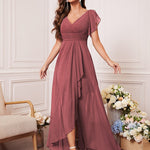 Robe longue élégante en mousseline