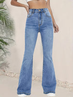 Jean flare taille haute stretch