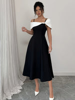 Robe élégante à col asymétrique #Paris