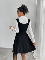 Robe noire élégante fit and flare#collection Paris