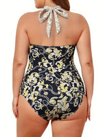 Maillot de bain fleurie une pièce grande taille