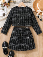 Ensemble élégant à carreaux pour filles 2pcs