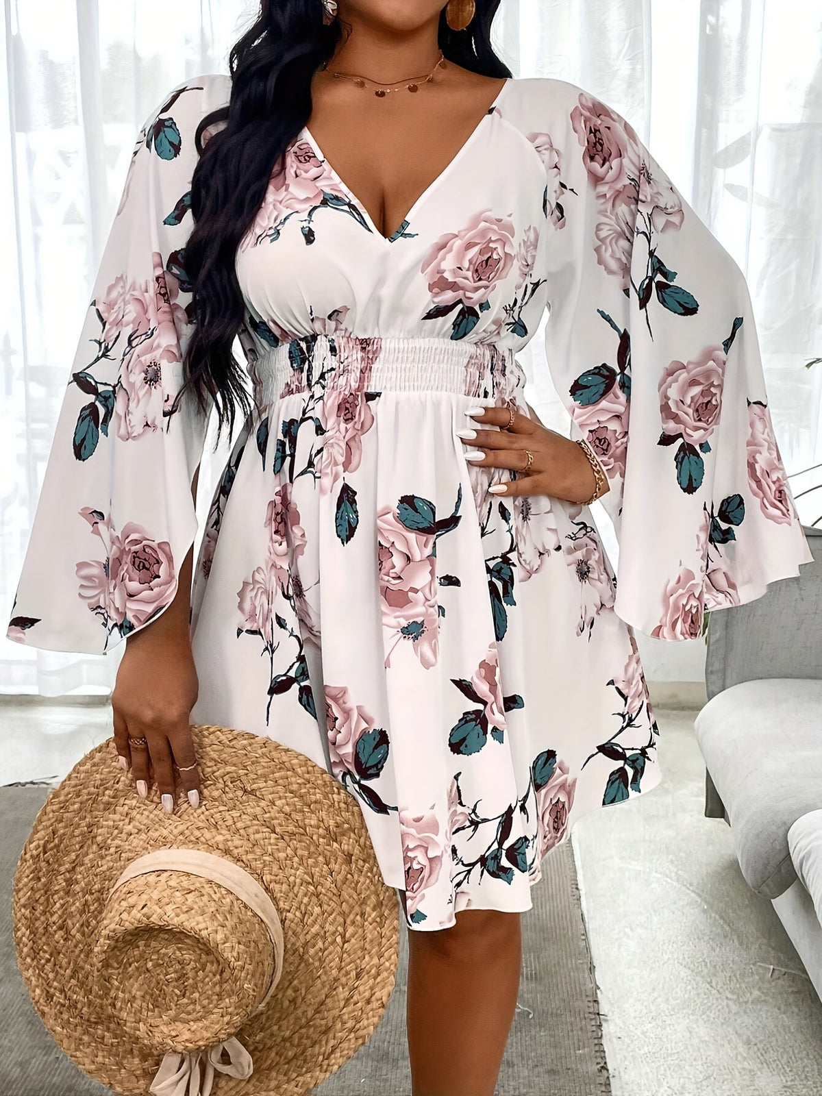 Robe grande taille femme imprimé fleuri