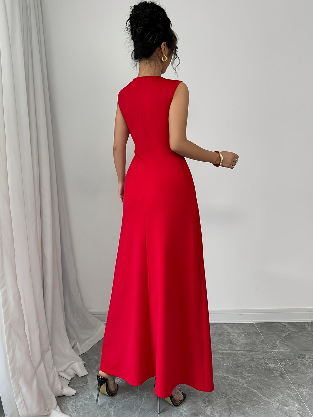 Robe midi sans manches imprimée #Paris