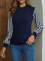 t-shirt femme à col rond imprimé rayures #Ligne911