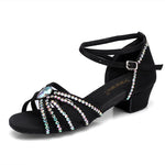 Sandale ouverte noir avec perles