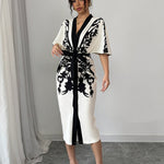 Robe midi kimono à imprimé floral #Paris