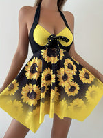 Maillot de bain 2 pièces tournesol
