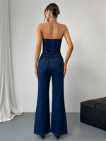 Combinaison en Denim à Bouton #Paris