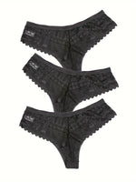Lot de 3 tangas sexy en dentelle