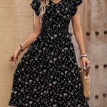 Robe d’été à imprimé fleuri et volants #Monaco
