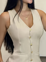 Ensemble élégant de gilet blazer beige #collection Monaco