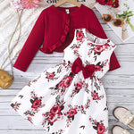 Ensemble fille : robe à bretelles avec nœud