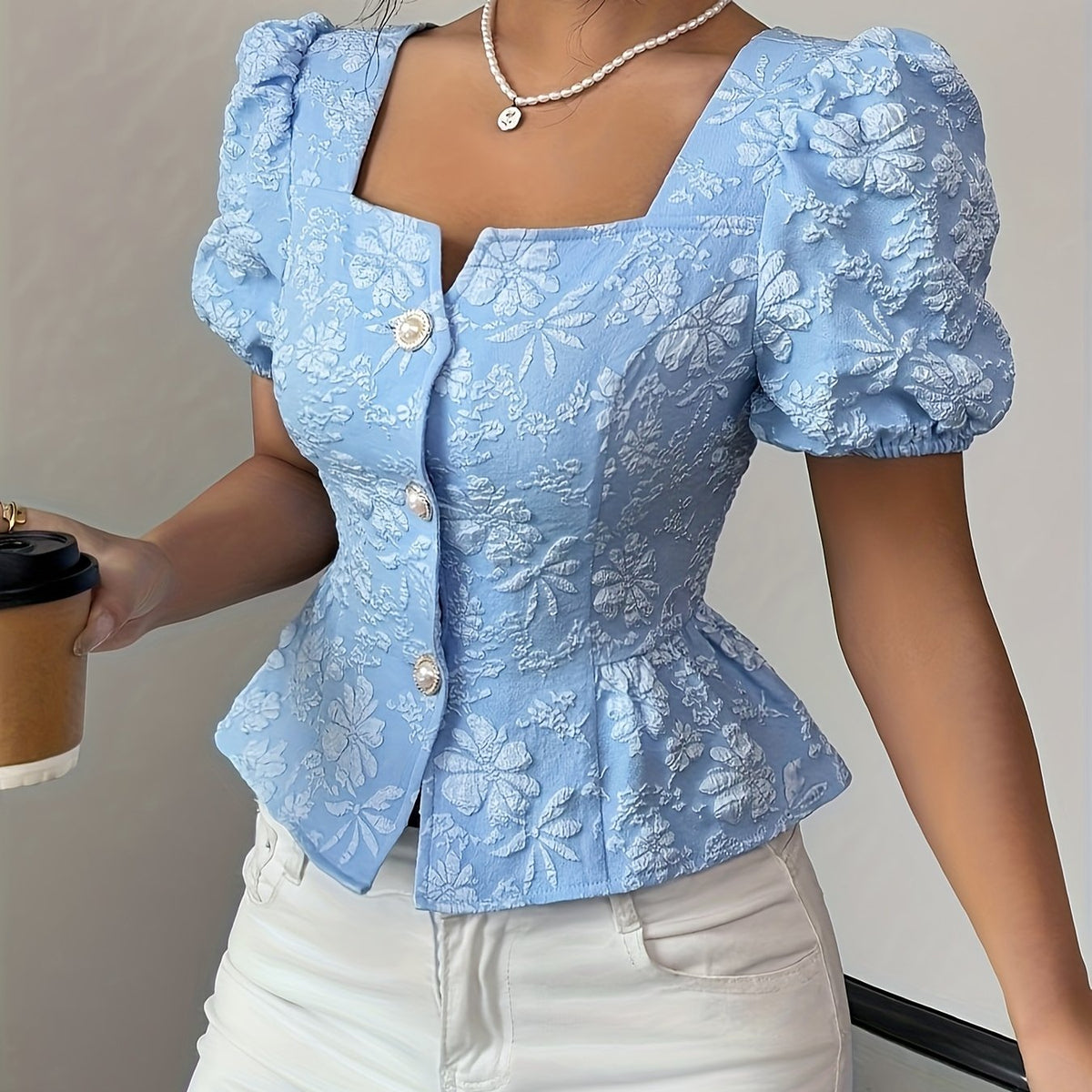 Blouse élégante à imprimé floral #collection Monaco